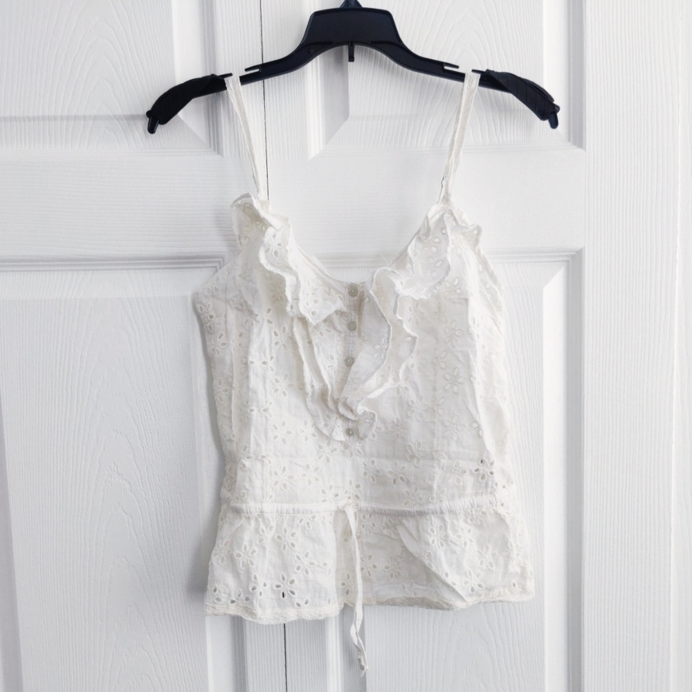 Abercrombie & Fitch Eyelet Tank Top White Small